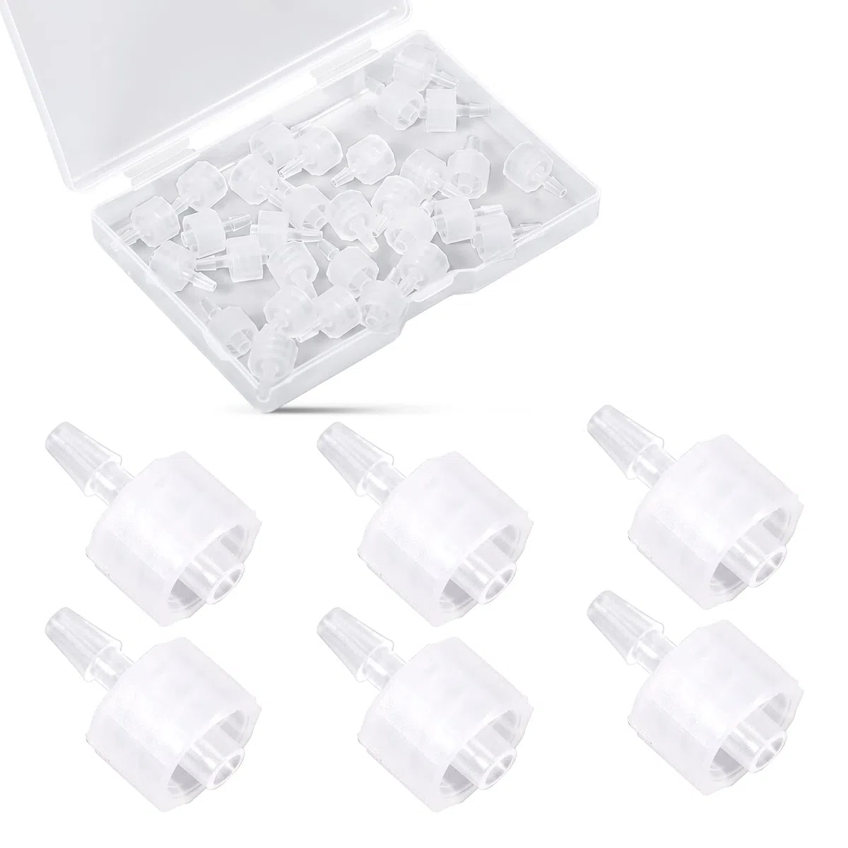 30 Piezas Adaptador de Jeringa, Macho Luer Lock 3/32 Inch Kit de Conector Luer Lock a Adaptador de Acoplador de Jeringa Adaptador Luer