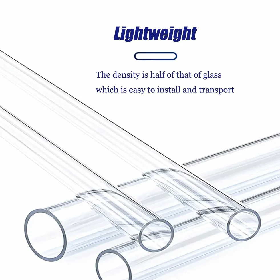 Tubo plastico OD28mm-38mm Espesor pared2mm-5mm L500mm Tubo Transparente rígido Tubos PVC Redondo plastico,38mm*3mm