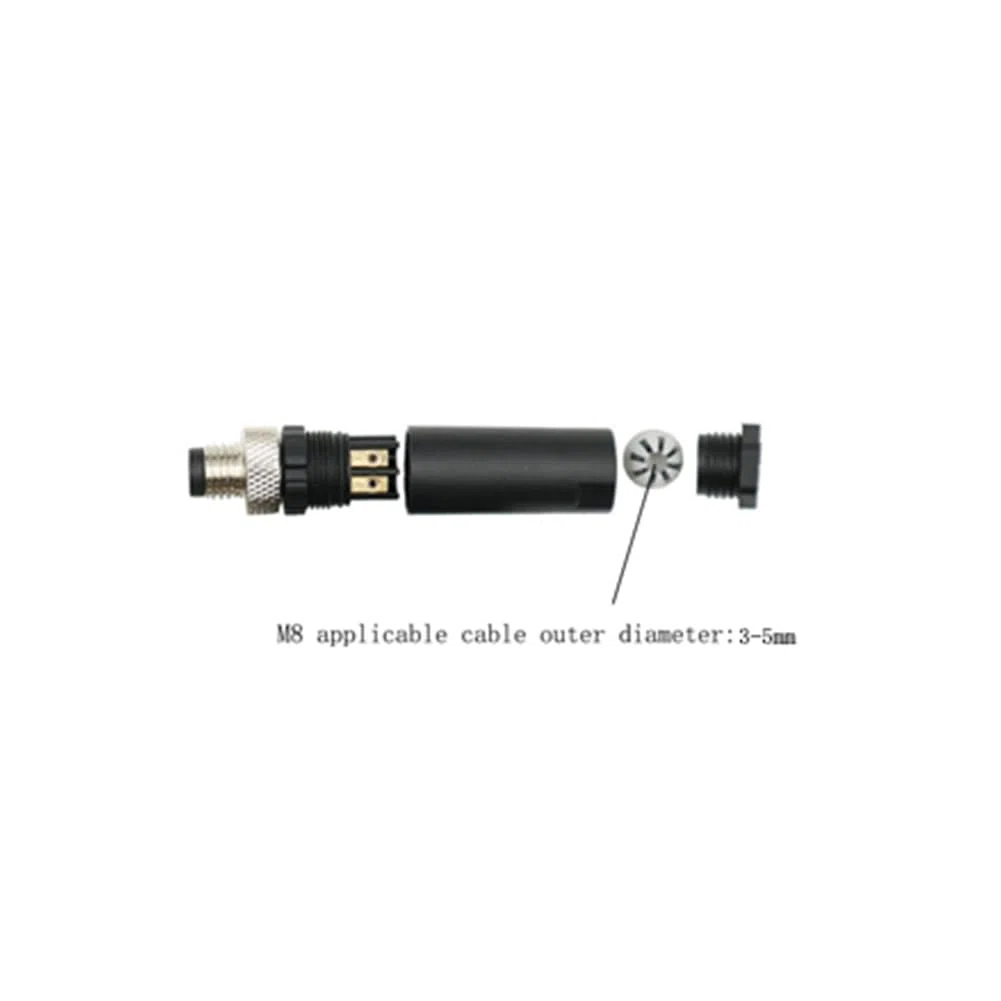 5 conectores M8 de 4 pines, conector redondo industrial IP67 A, código derecho, adaptador de montaje en campo, sin cerrar, 60 V, 4 A CA/CC