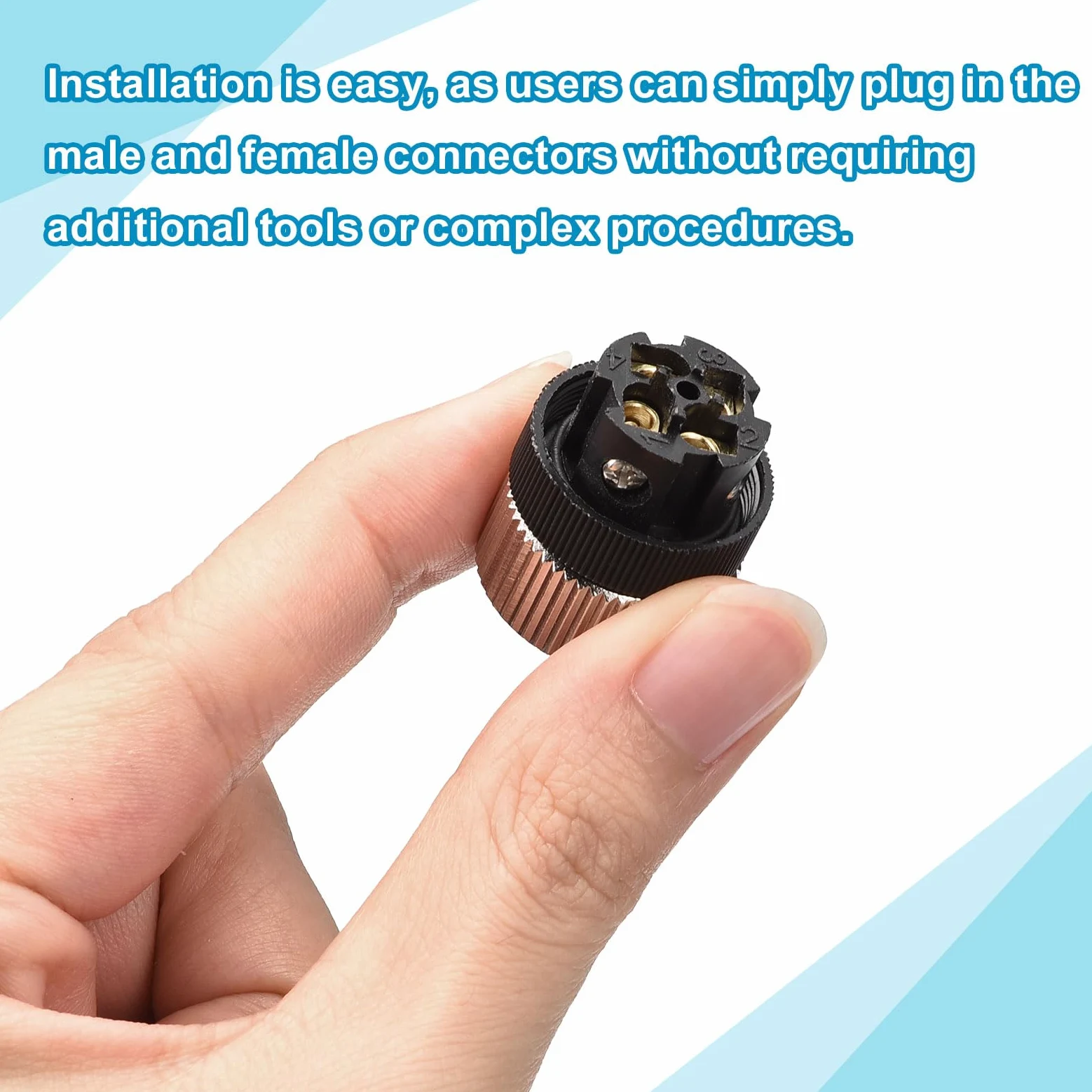 QUARKZMAN 4 Pasador M12 Macho y Hembra Aviación Cable Conector, 4 Juegos Impermeable IP67 Circular Conector para Redes Instrumentos Computadora