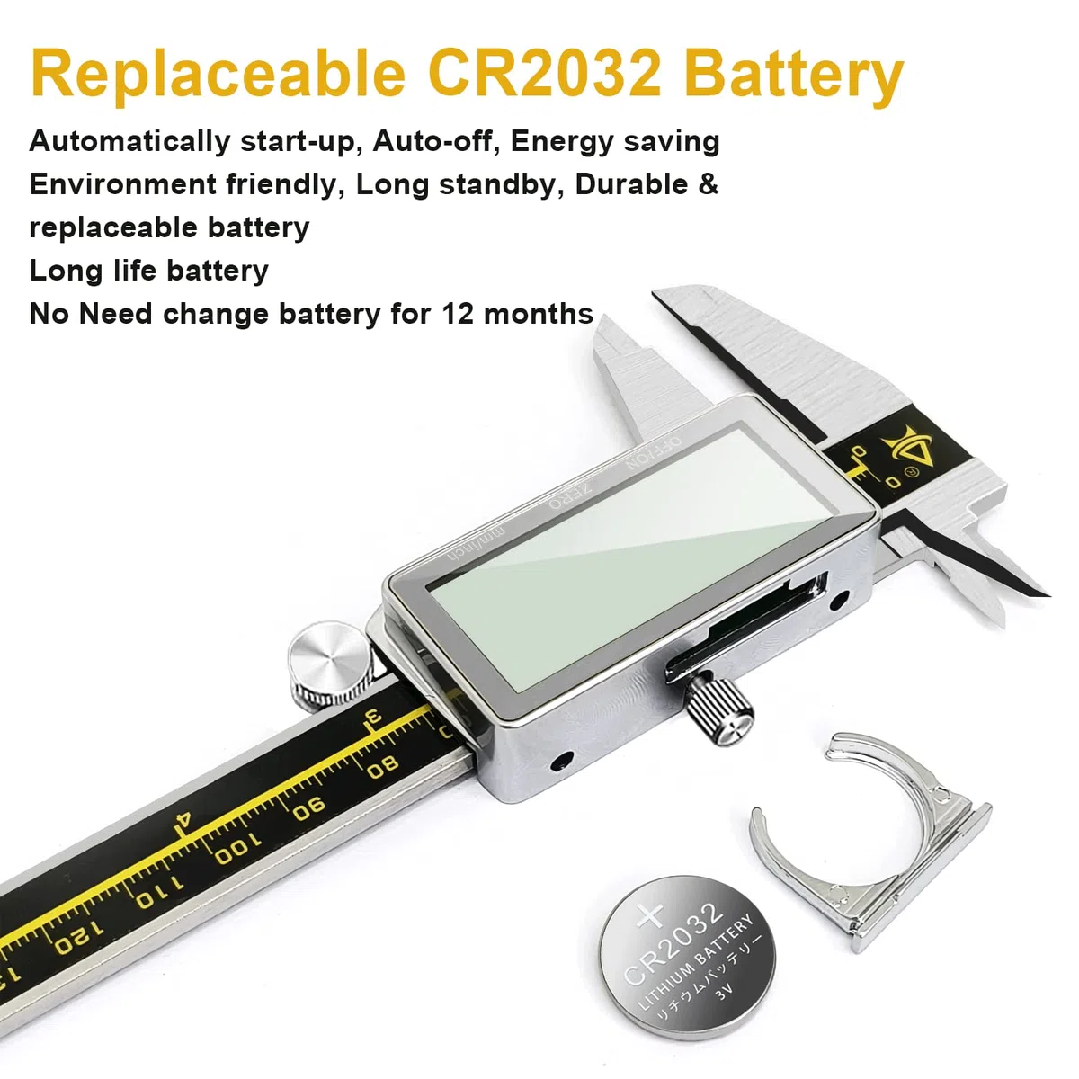 Calibre Digital, Pie de Rey Digital de 150 mm / 6 pulgadas con Pantalla LCD Grande Calibre Paquimetro de Acero Inoxidable, Durable, Medir Diámetro Interno, Diámetros y Profundidad