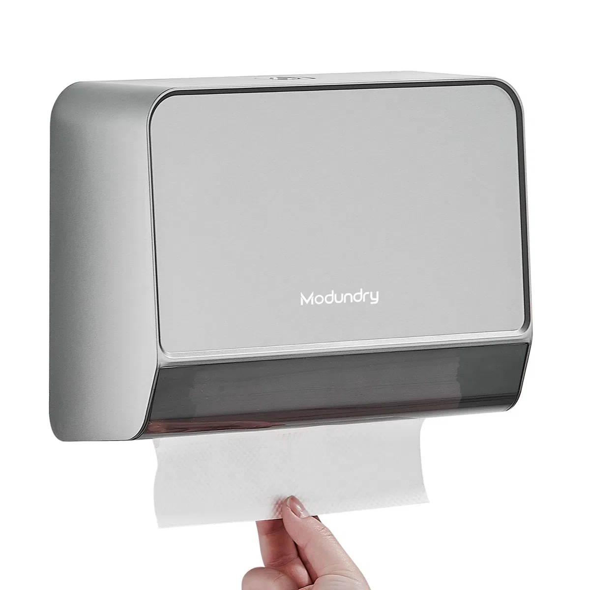 Dispensador de Toallas de Papel, Dispensador Papel Secamanos en Pared Comercial, Dispensador de Papel de Manos para Baño, hasta 200+ Toallitas, Plata