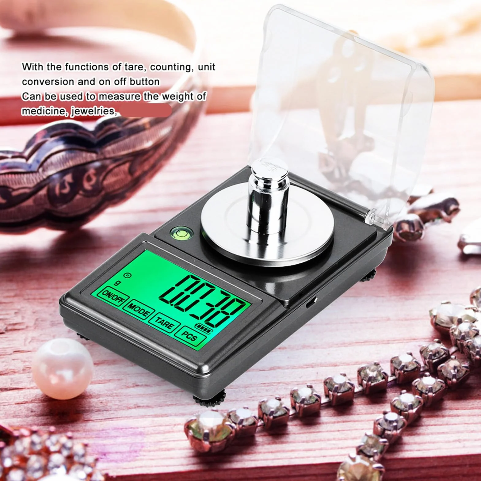 Raguso 50g / 0,001g Mini báscula de joyería Digital de Alta precisión báscula de Laboratorio de balanza electrónica portátil de miligramos