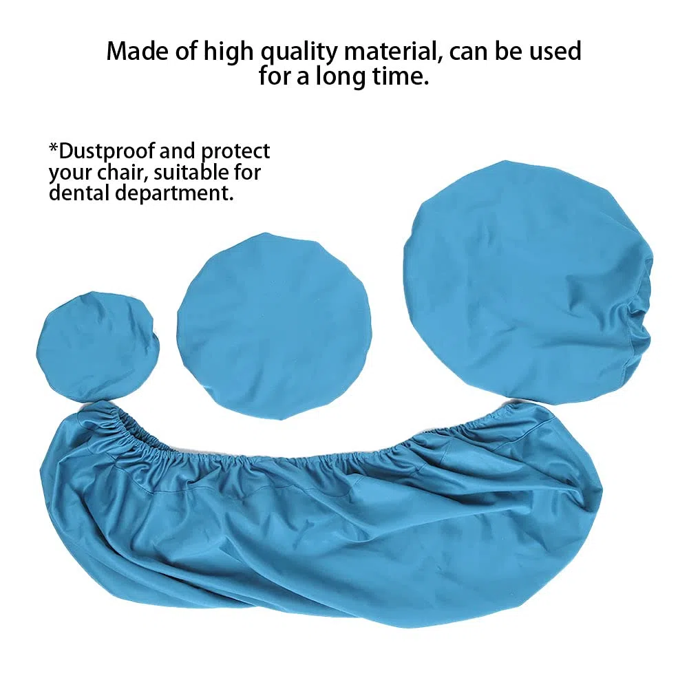 Shanrya Fda para Sillón Dental, Fda para Sillón Dental Cojín para Reposacabezas Dental Azul Conveniente Azul Claro M, L Juego de Fda para Sillón Dental de Tela Elástica Lavable (L, Azul Claro)