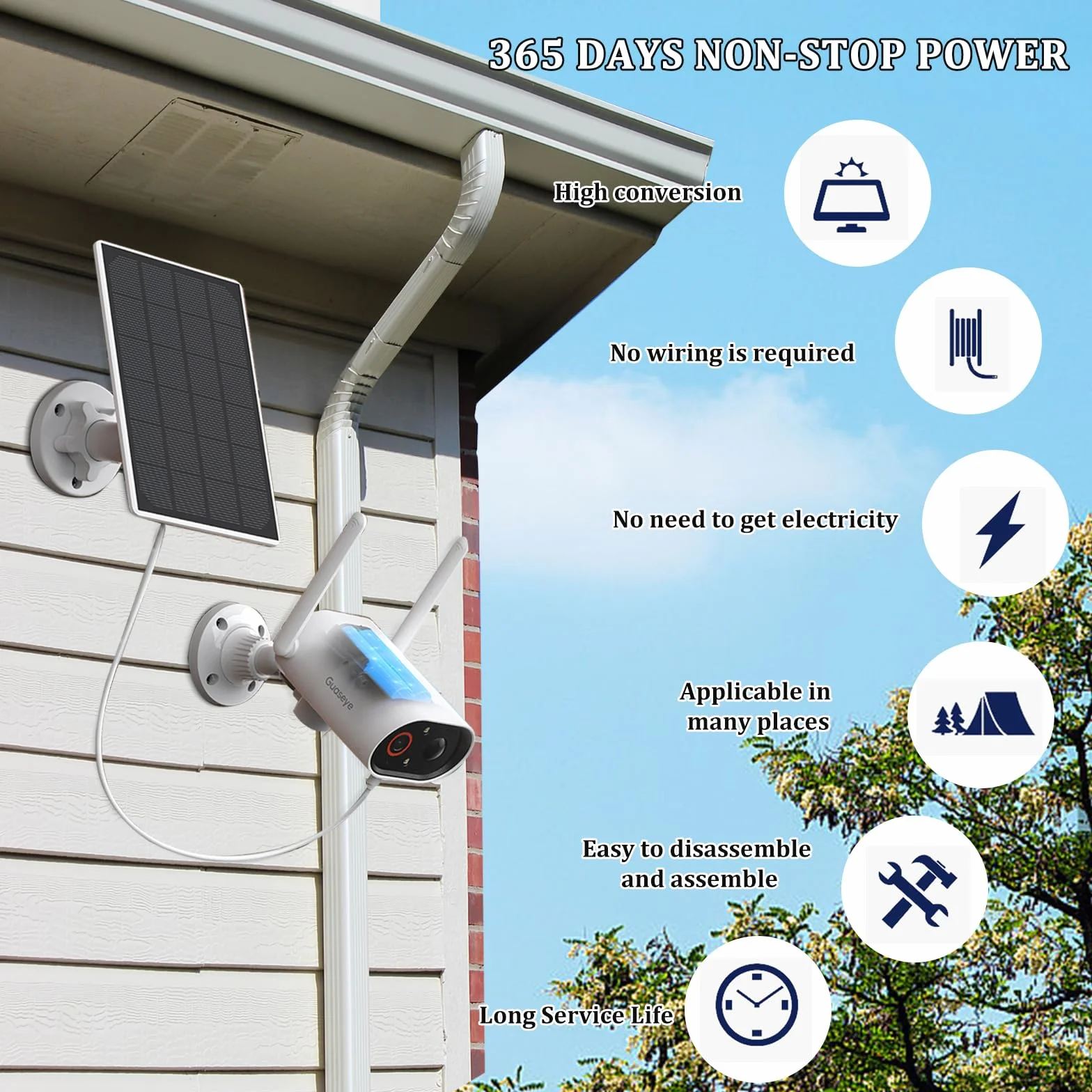 AFAIK Panel solar módulo solar para cámara Ring 5V 5W con batería Ring Spotlight Cam/Pro/Plus y Stick Up Cam/Pro con conector de barril, cable de carga de 4m, IP65 impermeable, cargador solar para