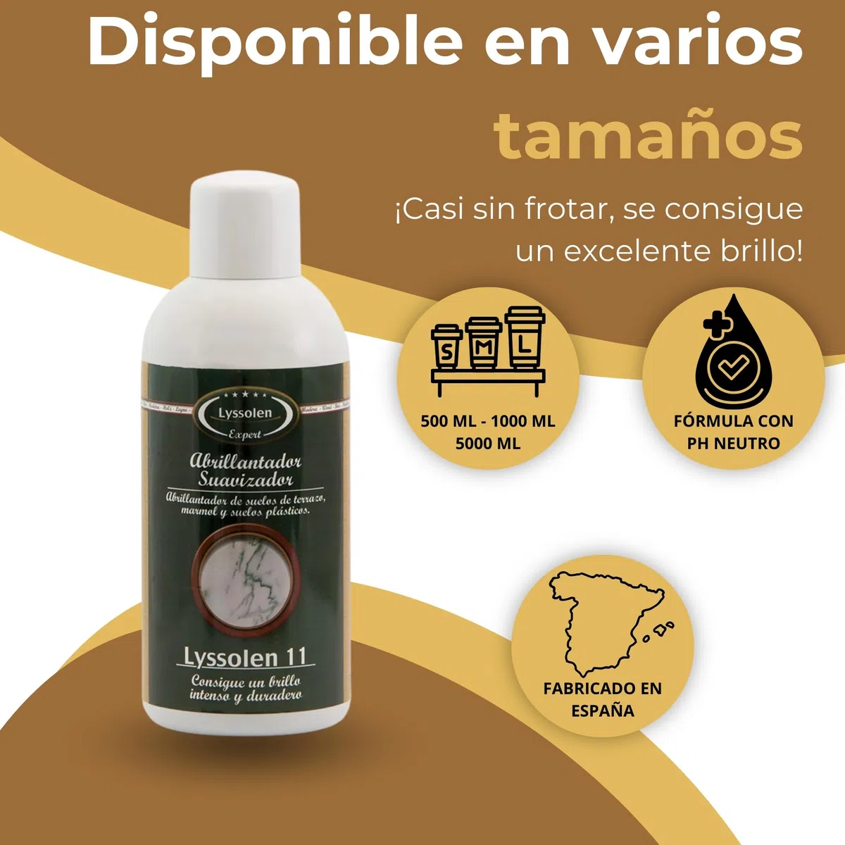 Abrillantador para Suelos de Terrazo, Mármol y Mosaicos 1L - Friegasuelos Profesional de Brillo Duradero - Limpiador Protector para Sintasol y Superficies Duras - Cuidado Superior del Hogar