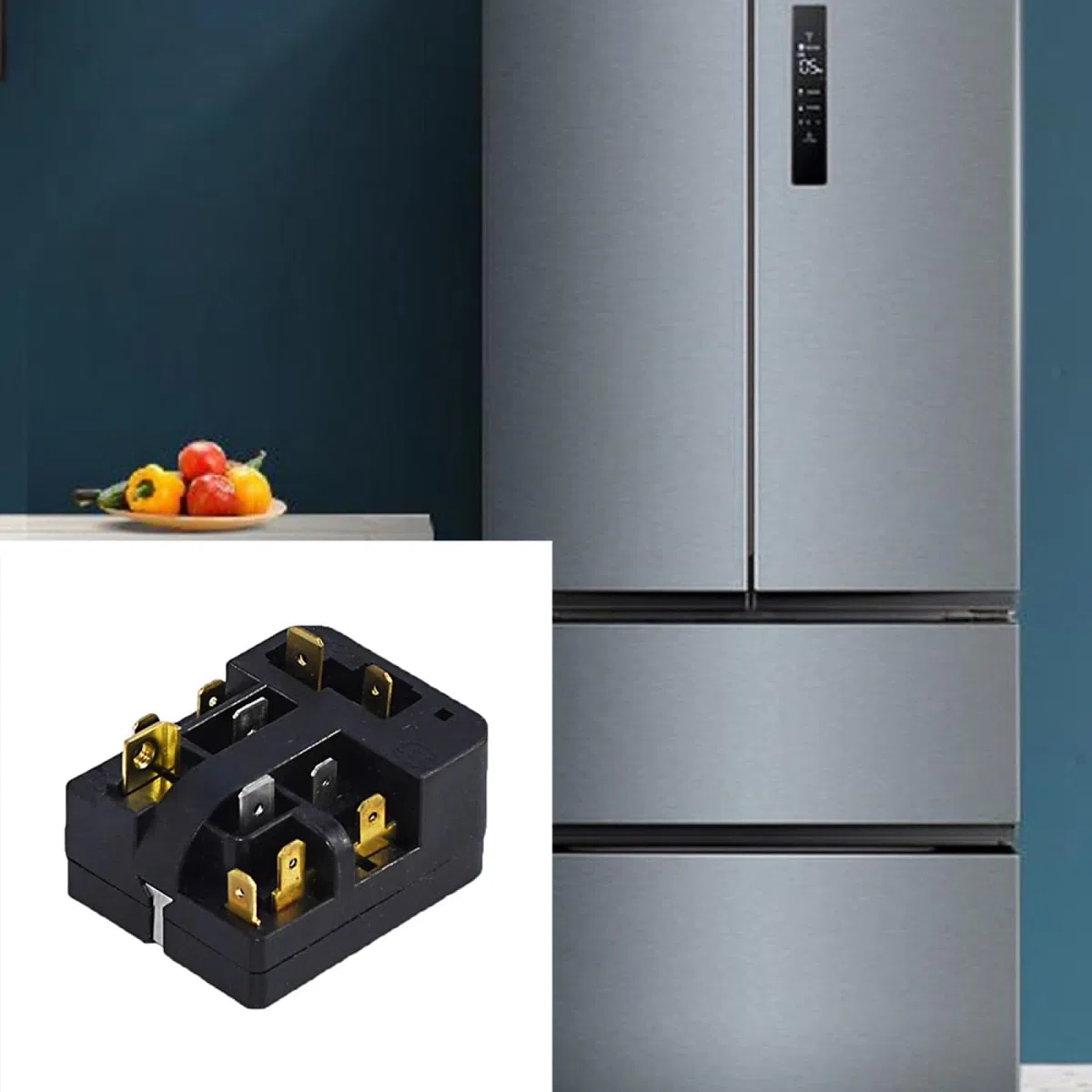 2 relés de arranque PTC para frigorífico, 3 polos, protección térmica contra sobrecarga