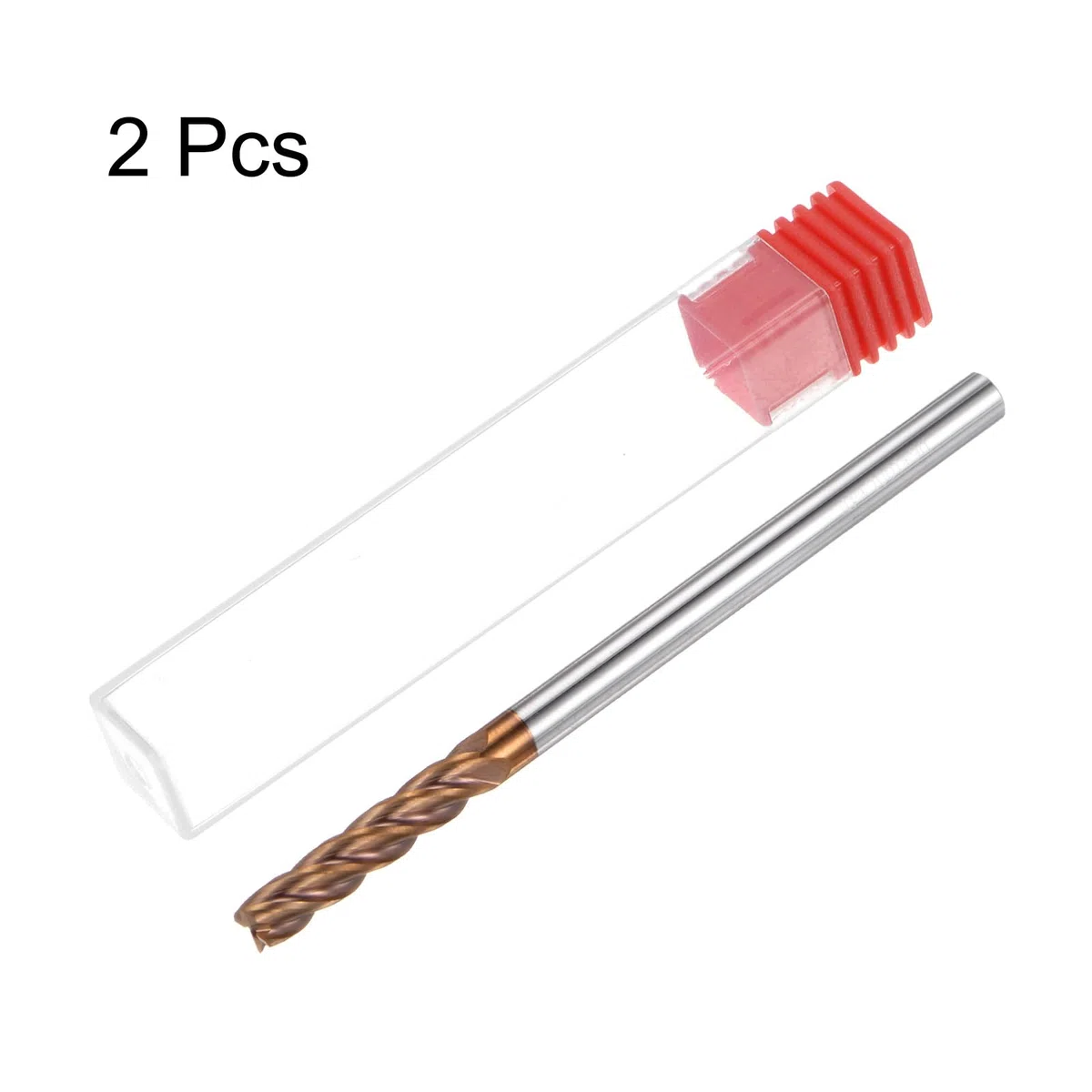 QUARKZMAN 2 Piezas Fresados de Extremo Cuadrado de Carburo de 6mm (15/64") Diámetro Vástago 6mm (15/64") y 100mm Largo HRC55 de Tungsteno de Micrograno de 4 Flautas