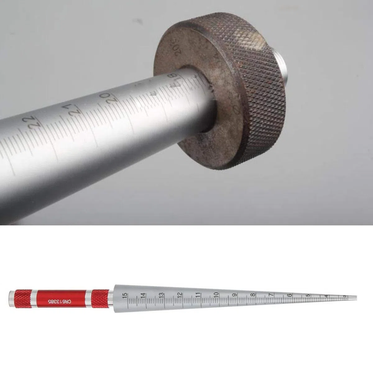 Medidor de apertura, regla cónica, orificio preciso, material de acero inoxidable para piezas de paredes delgadas, diámetros interiores tubos de plástico (3-15 mm)
