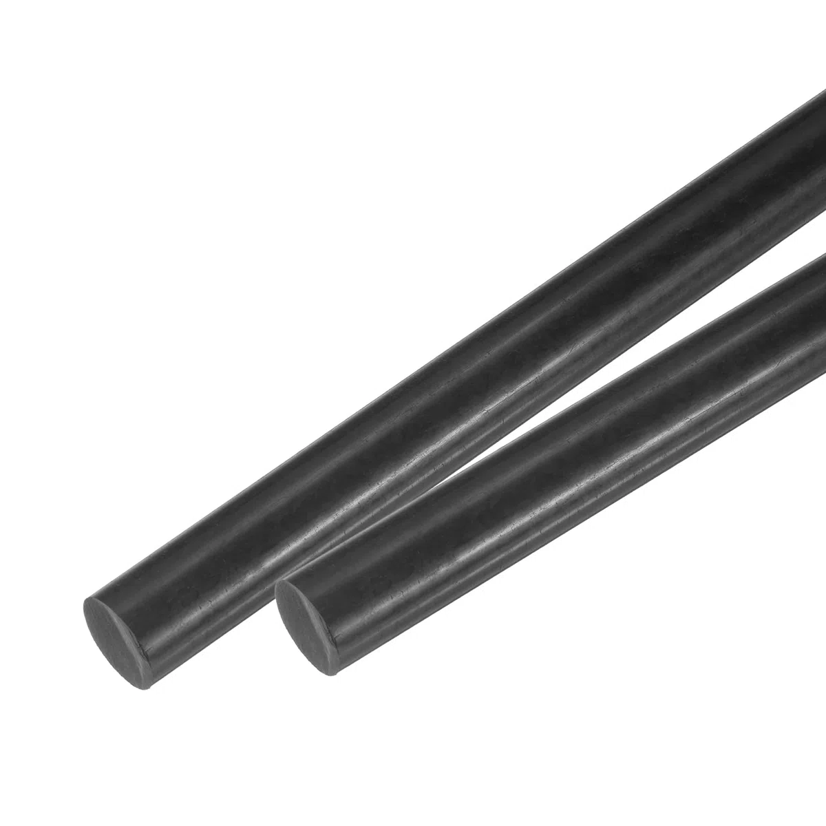 sourcing map Barra de plástico ABS redonda sólida de 16 mm x 400 mm, color negro para material de modelo de bricolaje, fabricación de modelos arquitectónicos, mesa de arena de bricolaje, paquete de 2