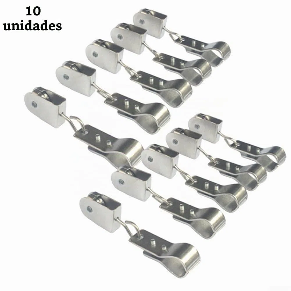Juego de 10 poleas y abrazaderas de acero inoxidable 304 para instalación de toldo, kit de hardware resistente con opciones de rueda de nailon/acero