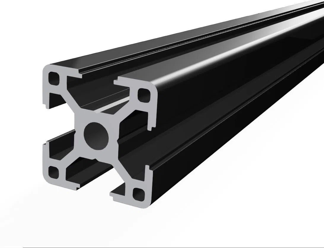 Perfil estructural 3030 Ranura 8mm, aluminio anodizado Plata/Negro, perfil modular ranurado para impresoras 3d, maquinas de CNC, bancos de trabajo. (Anodizado Negro, 700mm)