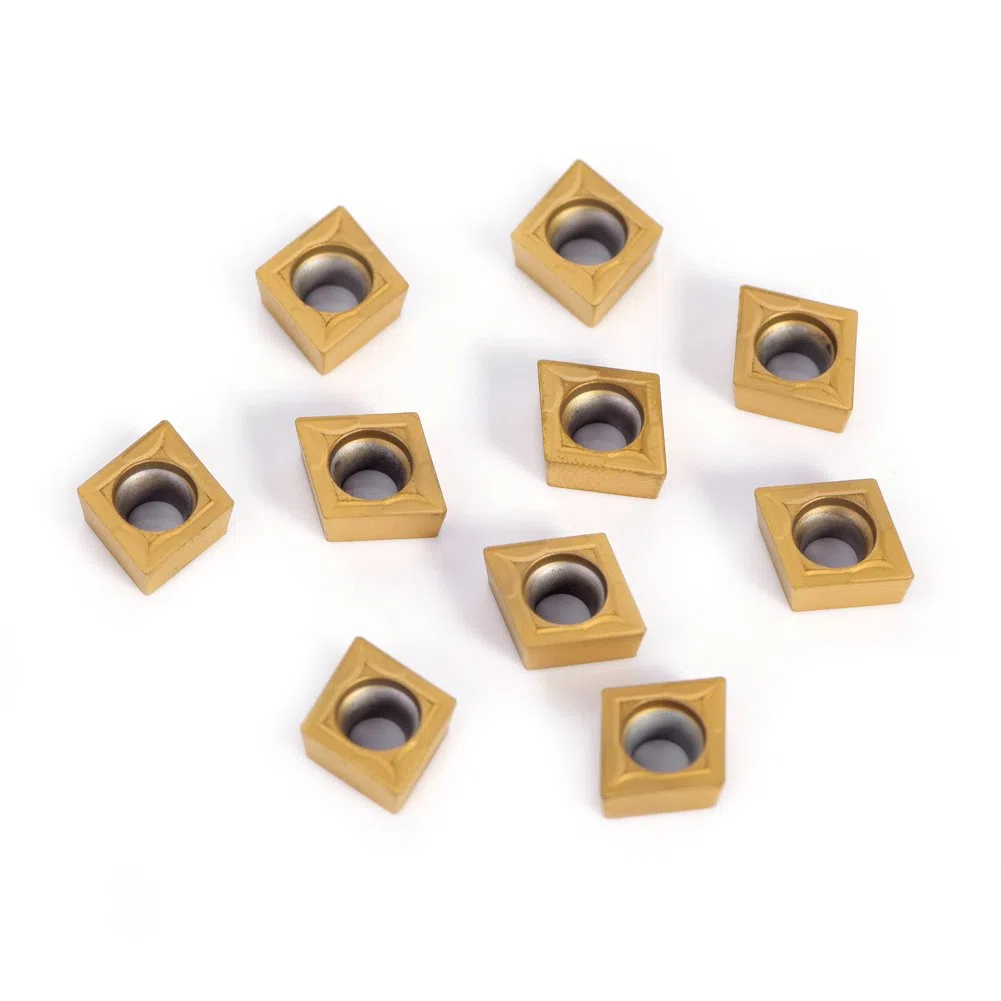 Cortador de inserto de carburo CNC 10 piezas insertos de fresado de torno indexable en forma de diamante herramientas de torneado con caja de almacenamiento, CCMT09t304 CCMT32.5
