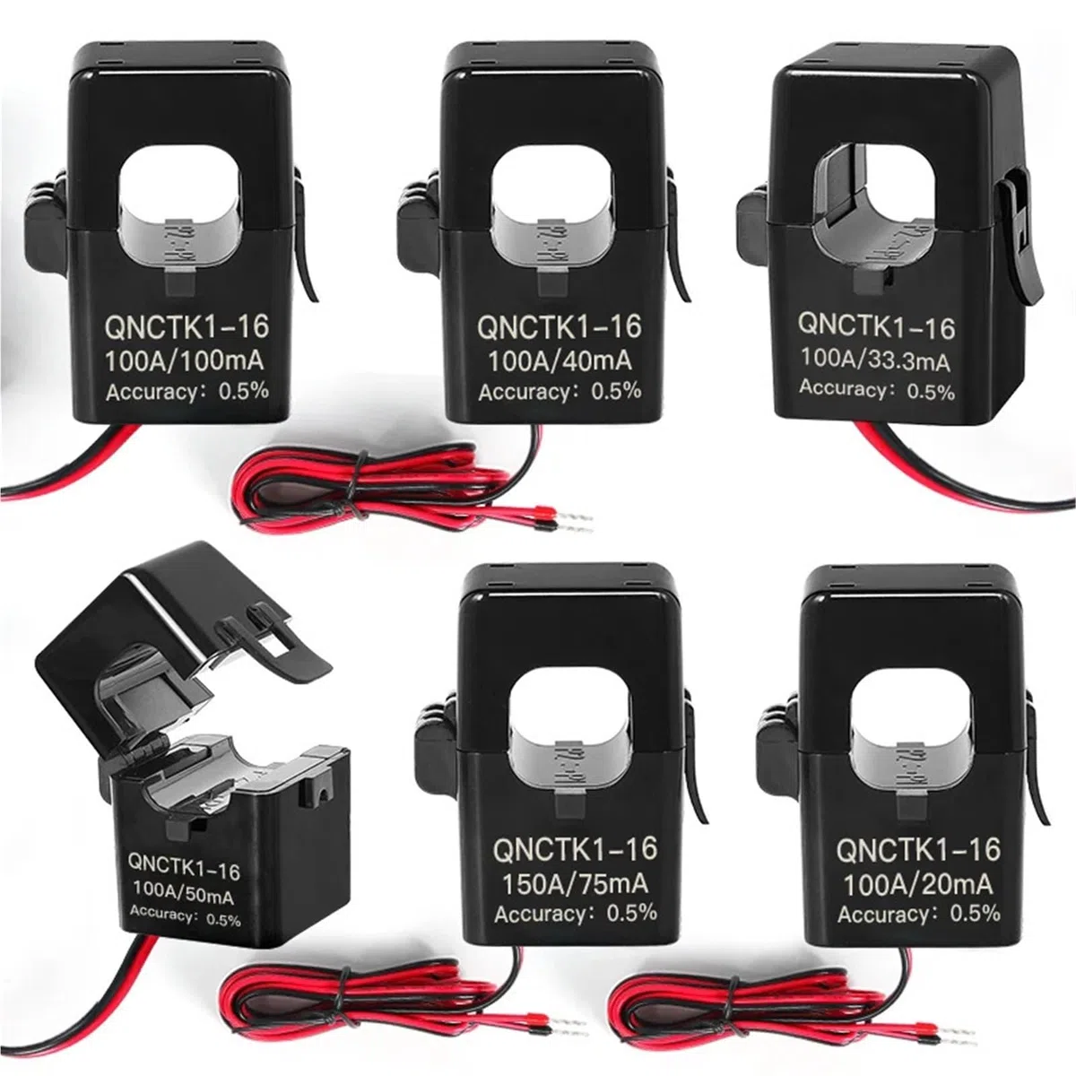 Transformador de corriente 100A 50mA 40mA 50A 25mA 33.3mA 20mA 100a 100mA 2000 Sensor dividido 1 unidad(QNCTK1-16 100A-50mA)