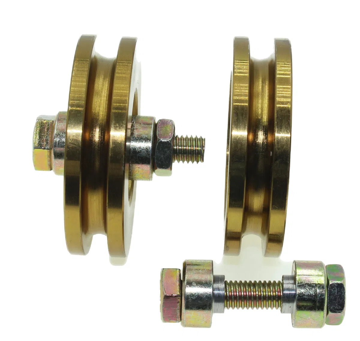 (R59-6-10) - Juego de 2 ruedas para puerta corredera de 59 mm de diámetro, acero con ranura de 6 mm, rodamiento de 10 mm