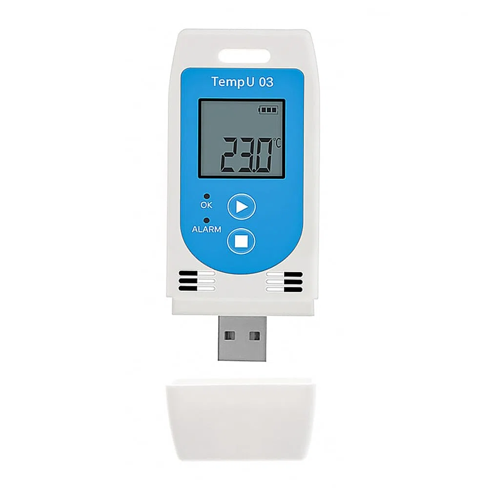 DollaTek USB con pantalla Registrador de temperatura y humedad Registrador de temperatura y humedad Registrador PDF para cadena de frío sensible a la temperatura ¿Envío