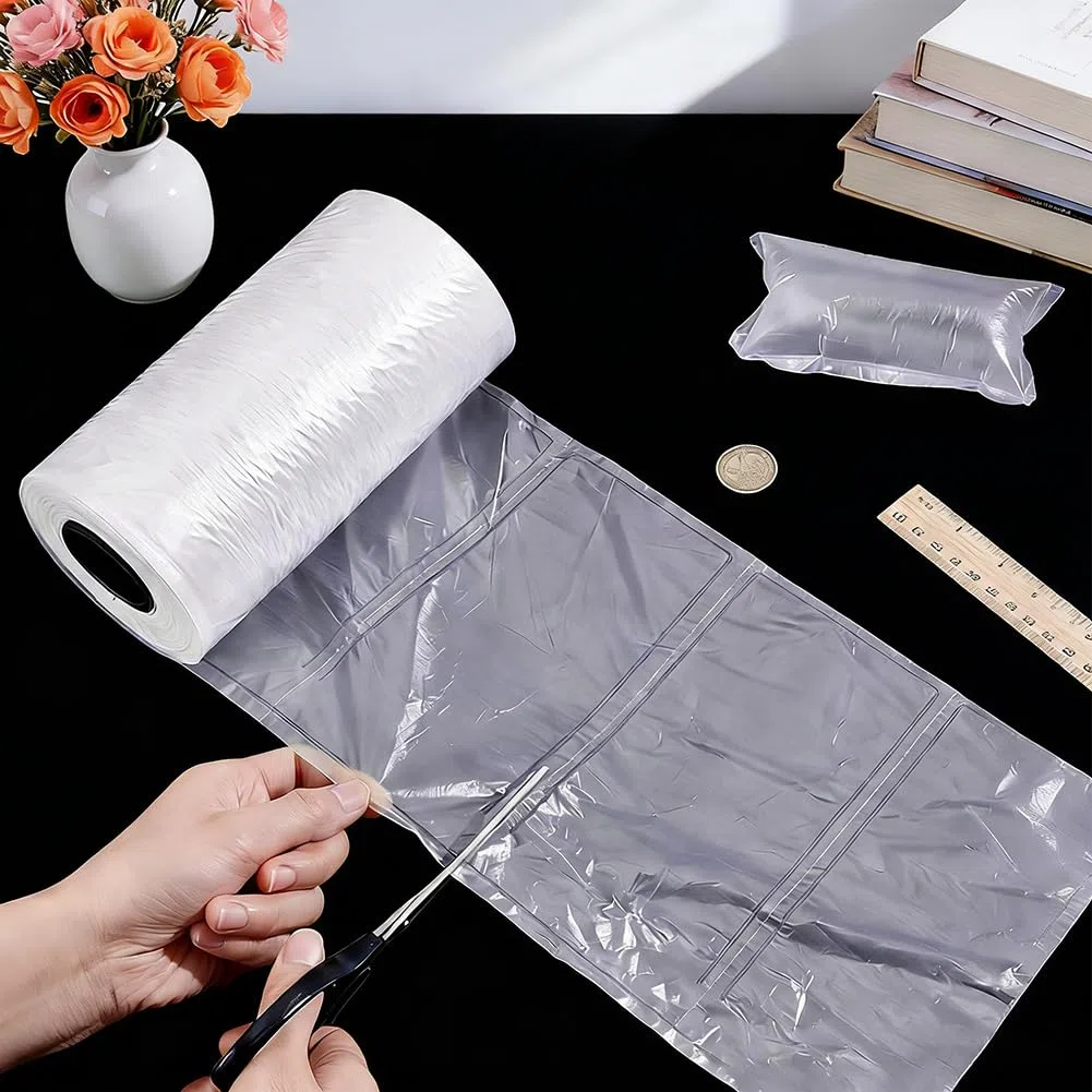 BENECREAT Rollo de película de cojín de aire, almohadas de aire para envío, material de embalaje de celofán inflable, relleno de bolso, 300 m x 20 cm