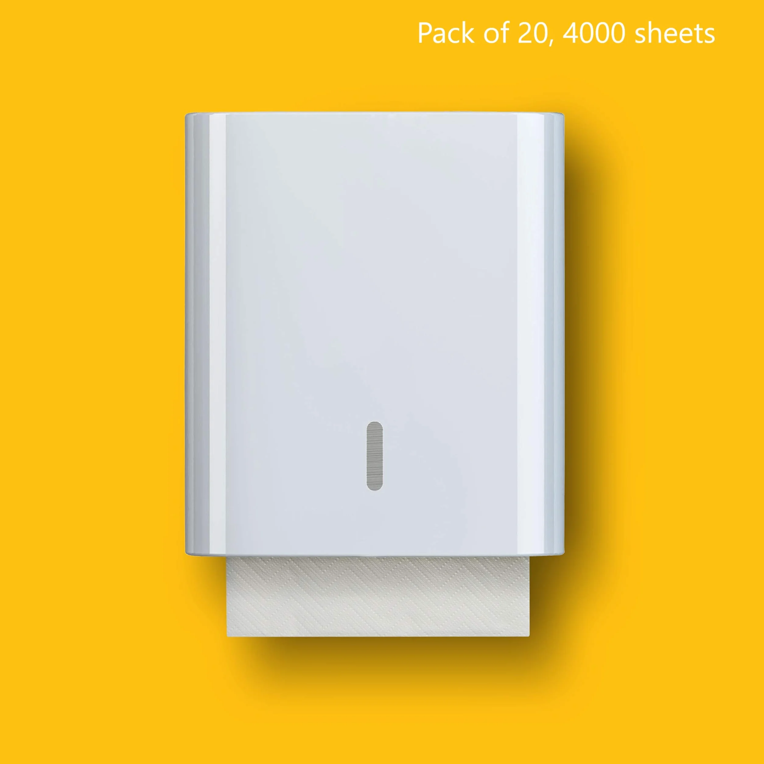 AmazonCommercial Servilletas de Papel de Varios Pliegues (Plegado en Z), 2 Capas de Celulosa, 4000 Hojas (20 Paquetes de 200), Tamaño de Hoja: 24 x 20,3cm, Compatibles con Dispensadores H2