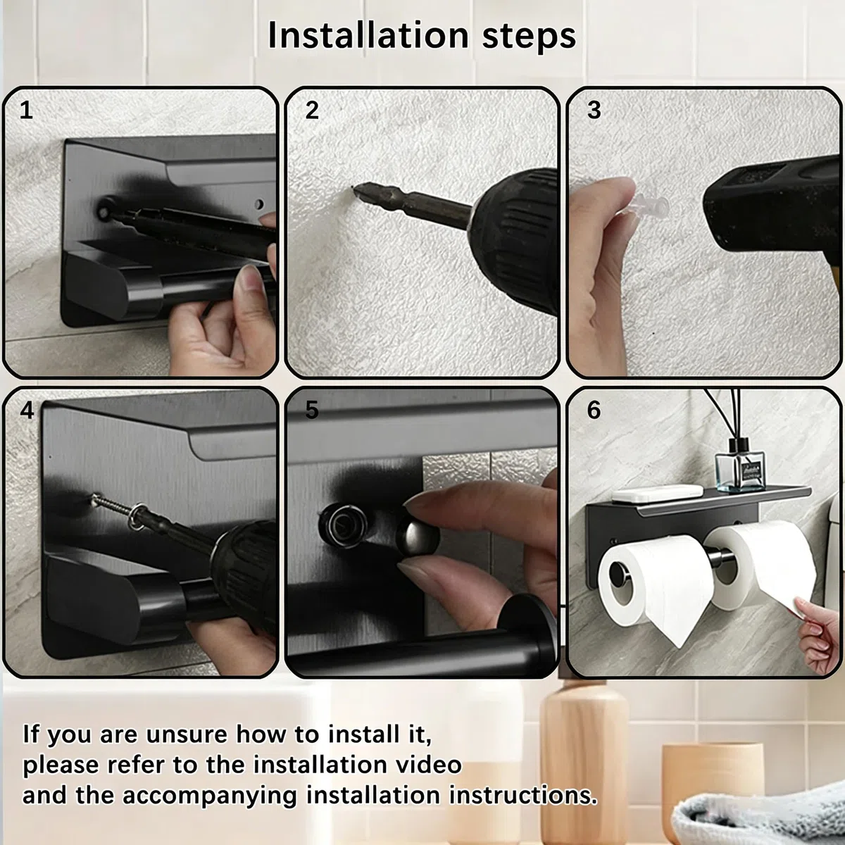 NICEME Portarrollos de Papel Higiénico de Doble Rollo, Portarrollos de Acero Inoxidable, Portarrollos de Papel Higiénico Comercial de Pared con Estante, Adecuado para Baños