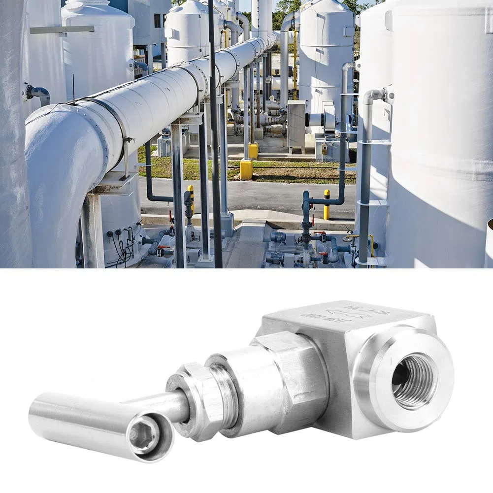 Válvula de Aguja Recta de Alta Presión Válvula de Aguja Recta de Rosca Hembra BSPP de Acero Inoxidable para Transmisión de Agua, Aceite y Combustible (1/4in)