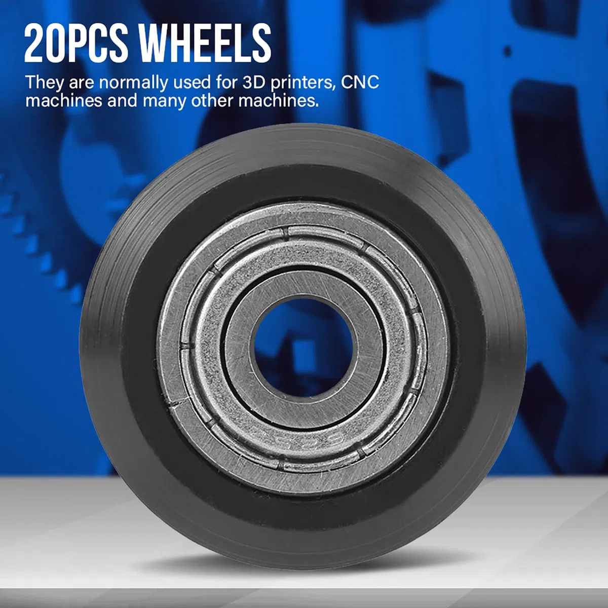 20 Piezas Polea de Ranura en Forma de V, Rueda de Rodamiento Ruedas de Ranura en V 5mm diáMetro 625 Accesorios de Rodamiento para Impresora CNC 3 Dimensional