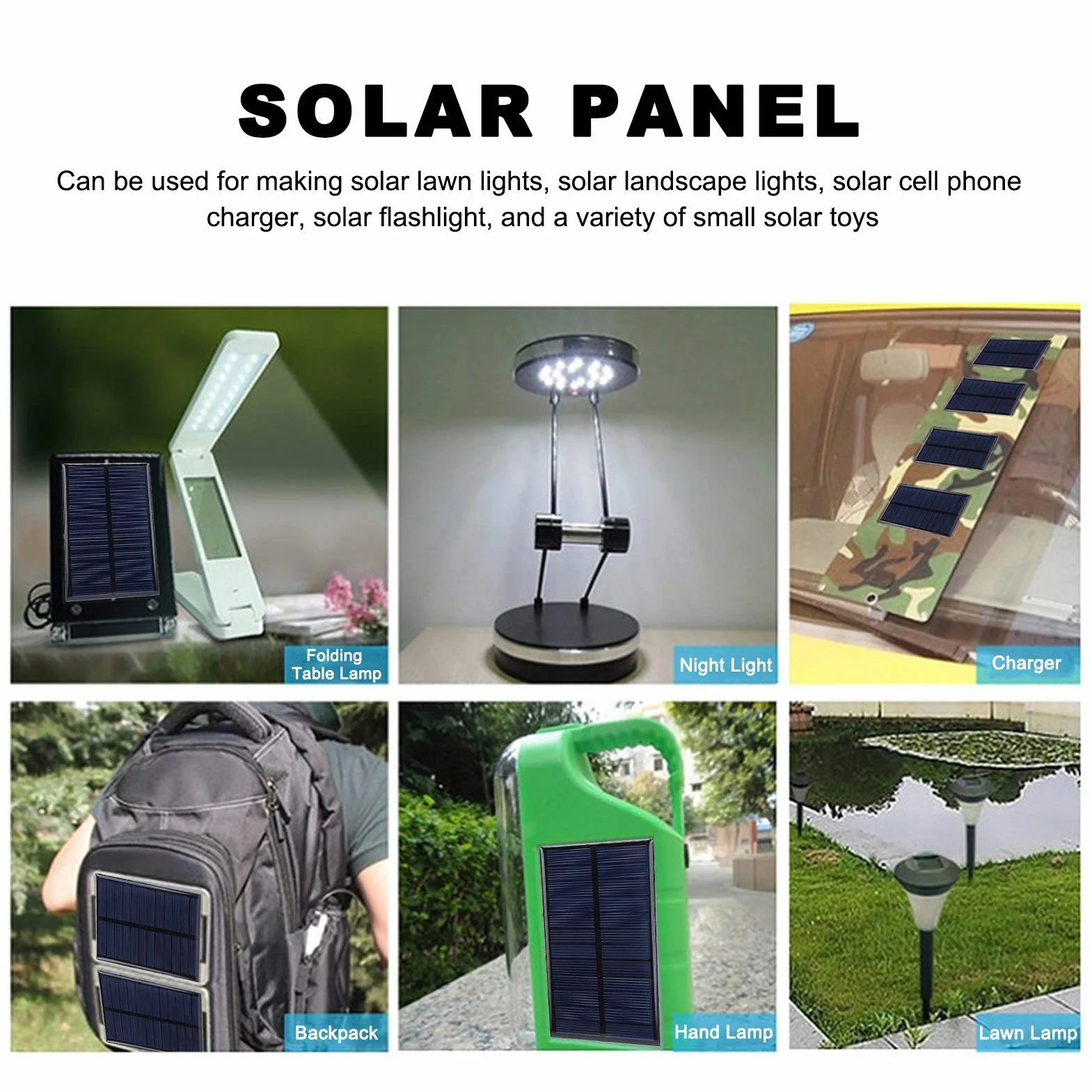 Módulo de Energía de Celda de Panel Solar de 3 Piezas 6 V 1 W, Panel Solar de Silicio Policristalino con Cable de 30 Cm para Luz Solar, Proyectos Científicos