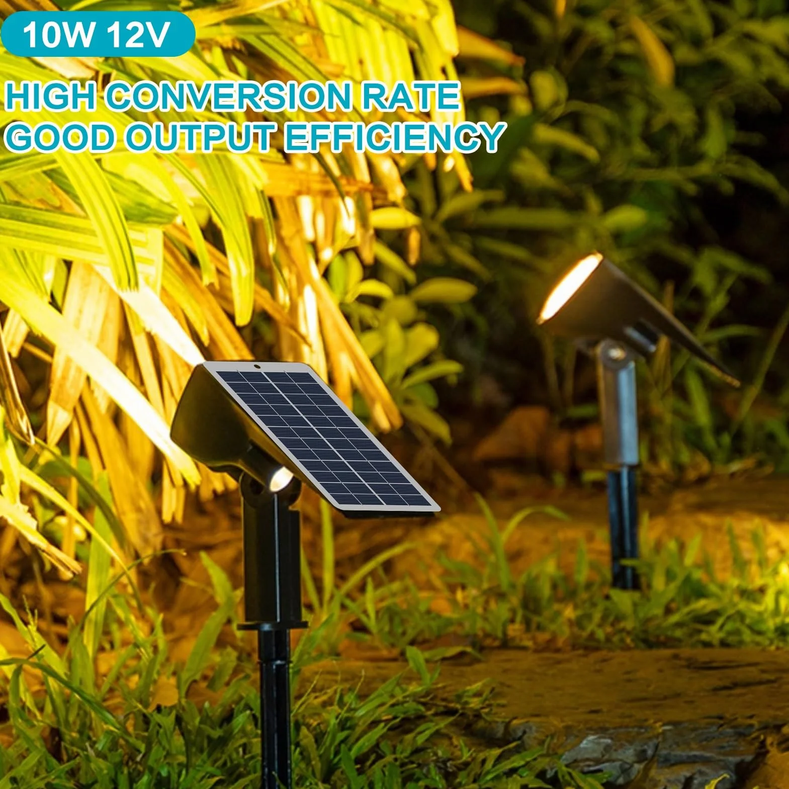 DEWIN Mini Panel Solar, 12V 10W Panel Solar Policristalino Módulo Cargador De Batería De Células Solares Placa Solar 12V for balcón de jardín al Aire Libre, luz Solar for Pasarela (Conector DC5.5)