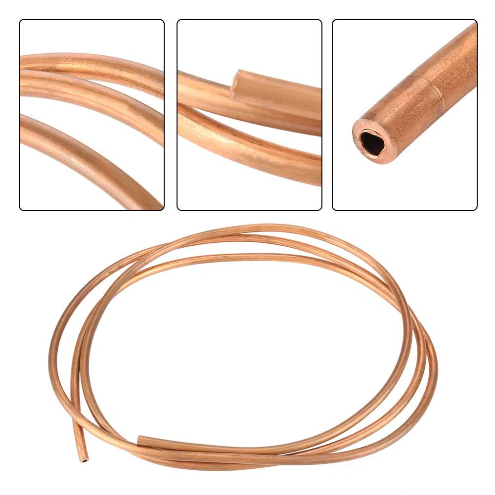 Tubo de cobre de 2 m / 6,6 pies Tubo de cobre de 6 mm Tubo de cobre T2 Tubo de bobina de cobre suave, se puede convertir en tubo, varilla, alambre, tira, correa, placa, lámina (ID 4 mm OD 6 mm espesor
