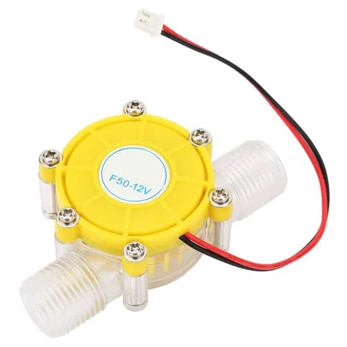 Generador de Turbina de Agua 12V DC, Micro Hidráulico para Energía Renovable, Amarillo, 5V/12V/80V, 90g, Alta Eficiencia