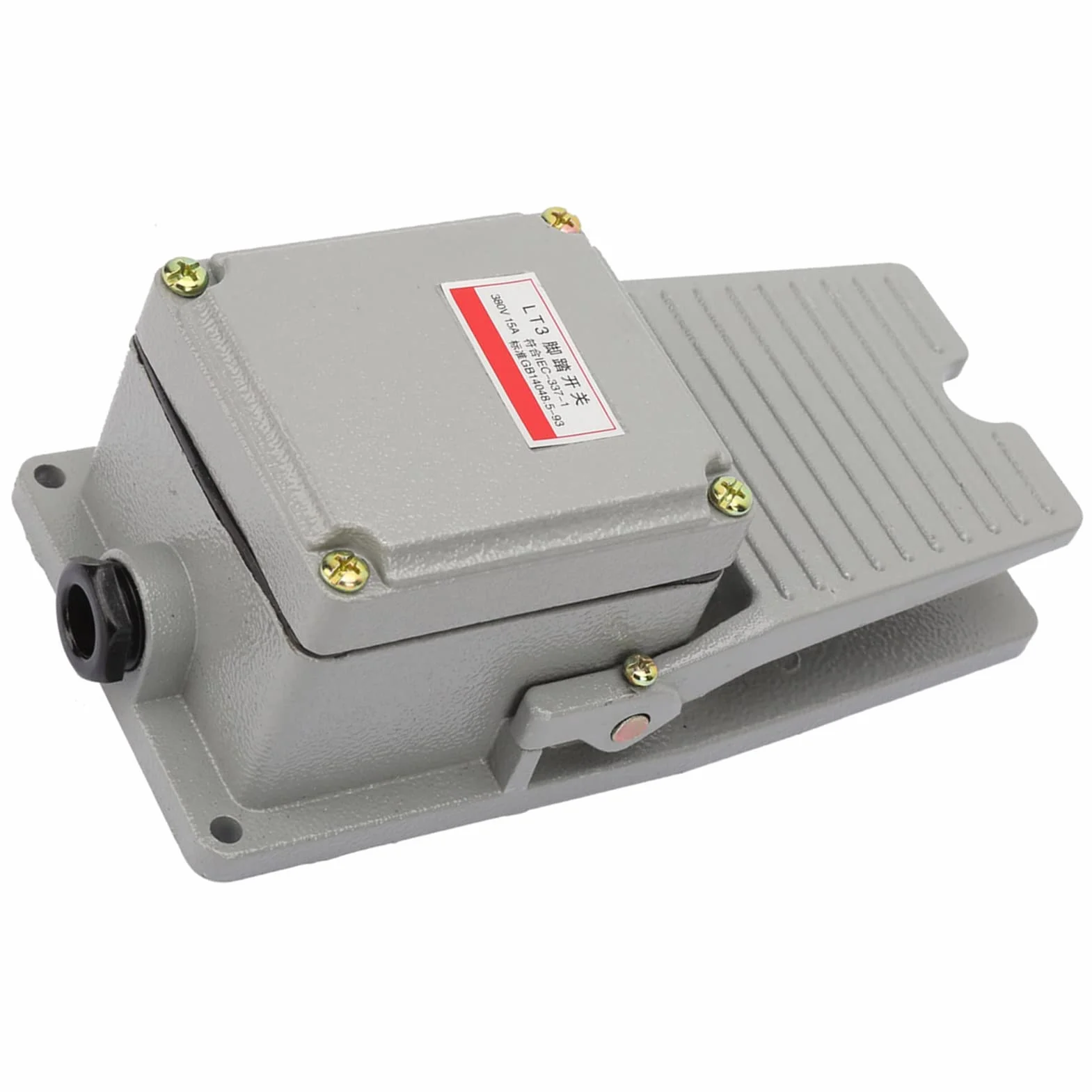 Interruptor de Pie Eléctrico con Pedal de Aluminio IP62, Contactos de Plata LT3, para Uso Industrial y Doméstico