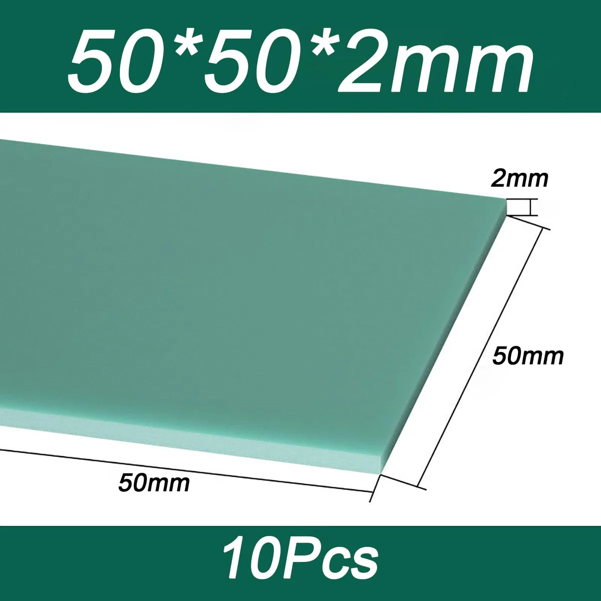 10 Piezas Placas de Fibra de Vidrio FR4 50x50mm Lámina Aislante Grado Eléctrico Alta Resistencia Laminado de Fibra de Vidrio para Ingeniería Mecánica y Fabricación Industrial,2mm