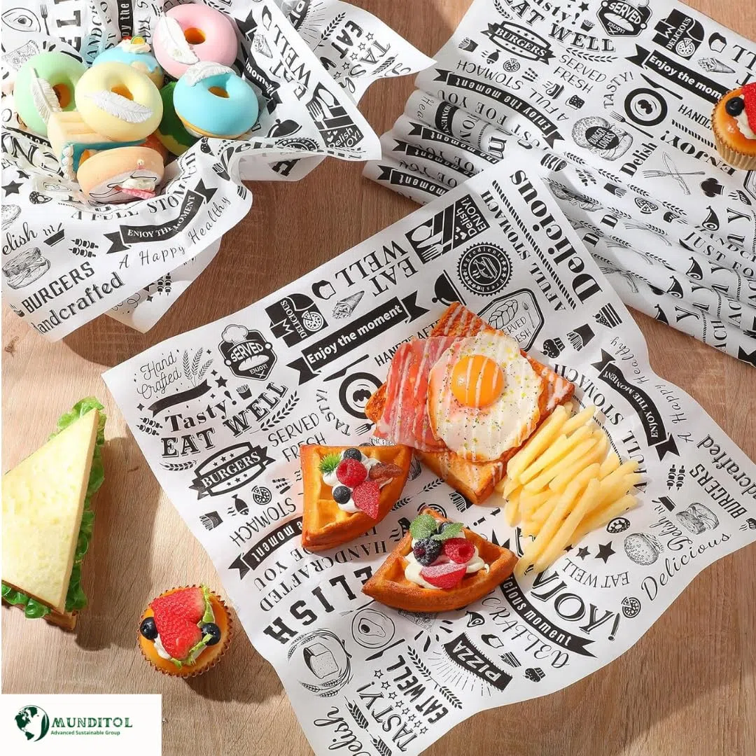 1000 unidades Papel Antigrasa alimentos - 30cmx30cm - Ideal para envolver alimentos - Estilo Retro de Periódico Antiguo - Especial para Basket Chips y Cualquier Tipo de Recipiente