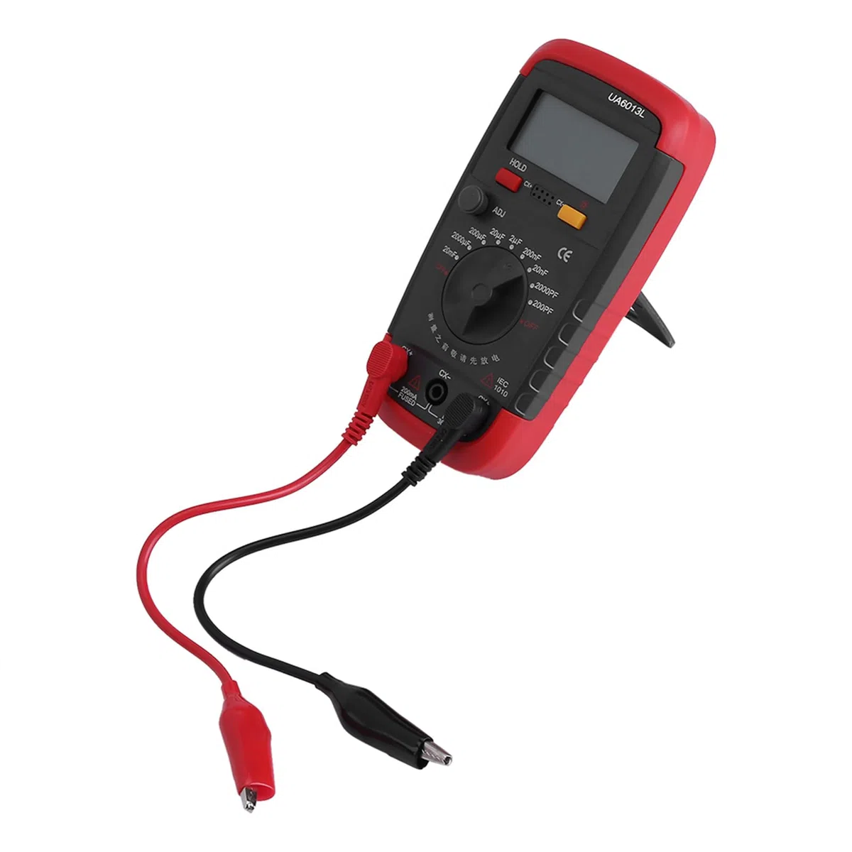 Yctze Probador de Medidor de Condensador Digital UYIGAO Compacto Pantalla LCD 6013L - Medición de 9 Rangos para Condensadores, Portátil con Retención de Datos