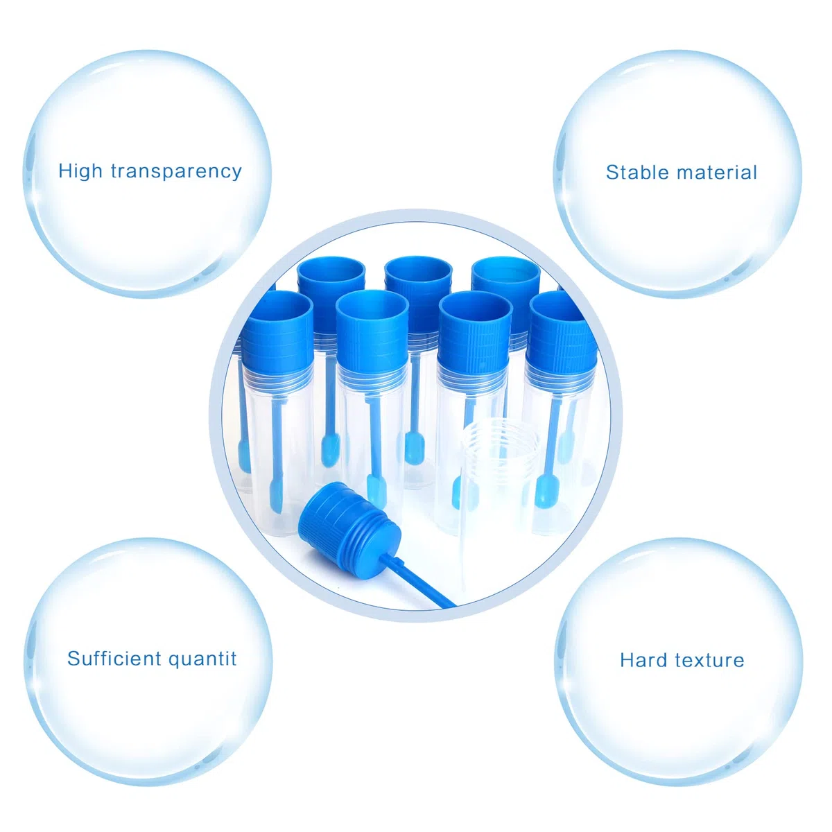 20 PCS Recipiente Muestra Heces, Recipiente Heces para Análisis Recipiente para Heces Médico Contenedor de Heces Vaso de Muestra de Plástico de 15ml con Cuchara Tapa Azul(8,1 * 2,2)