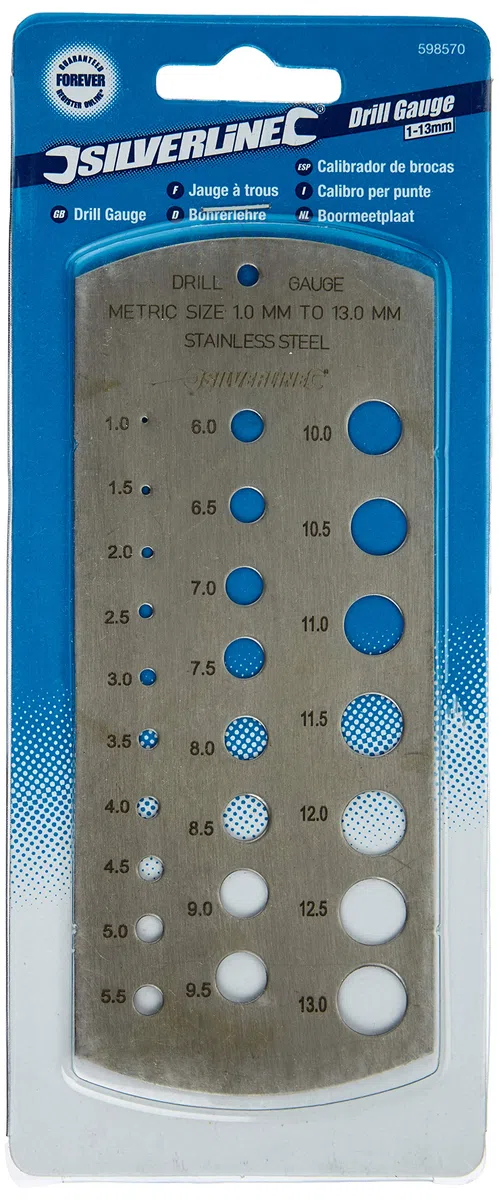 Silverline Tools 598570 - Calibrador de brocas (1-13 mm)