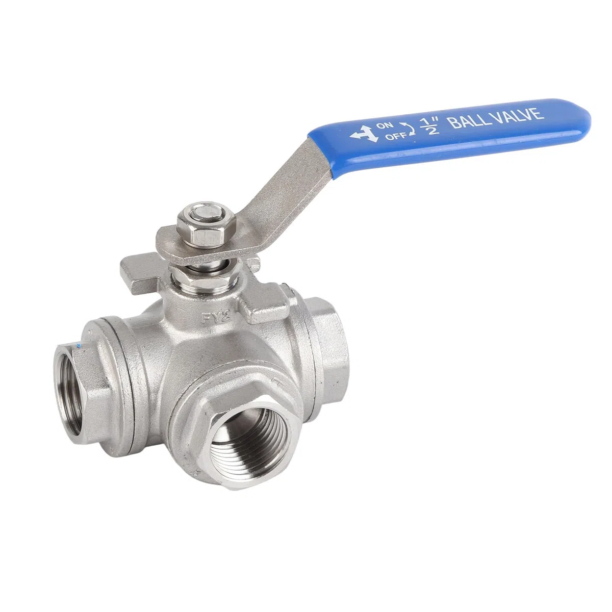 Válvula de bola de tubo de acero inoxidable SUS304 FTVOGUE de tres vías de rosca hembra DN15