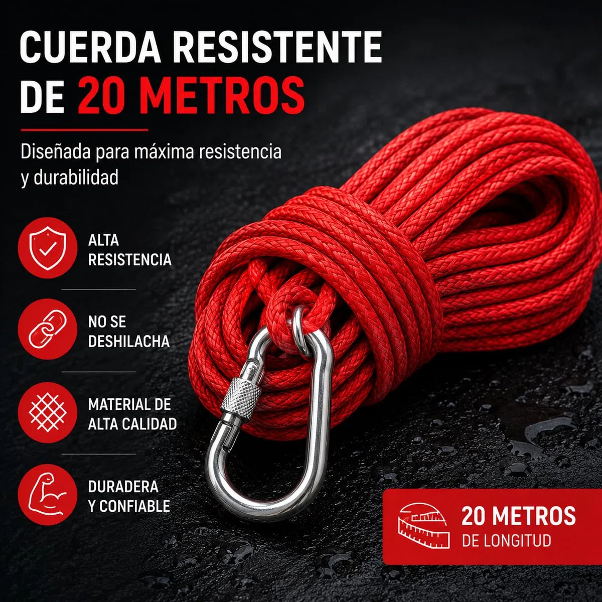 Imán Neodimio N52 para Pesca Magnética 60 mm | Imán Neodimio Potente de hasta 200 kg | Con Guantes y Cuerda de 20 m | Imanes Neodimio para Industria, Ciencia y Recuperación de Objetos