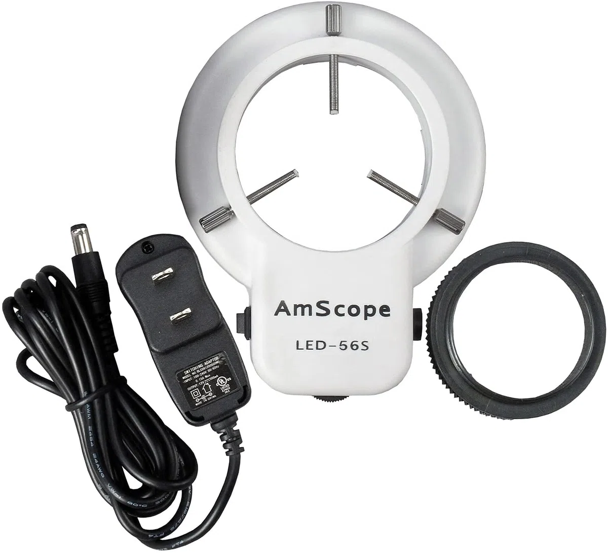 AmScope LED-56S-ZK 56 - Anillo de luz LED con regulador de Intensidad para microscopio estereoscópico