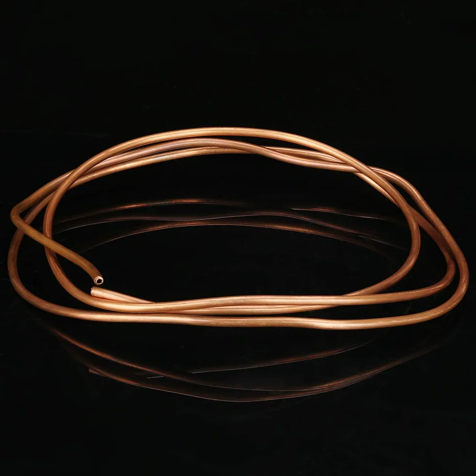 Tubo de cobre T2, tubo de bobina de cobre ID 5 mm OD 5 mm Tubo utilizado para generadores, barras colectoras, cables, cuadros, transformadores y otros equipos eléctricos.De intercambio de calor