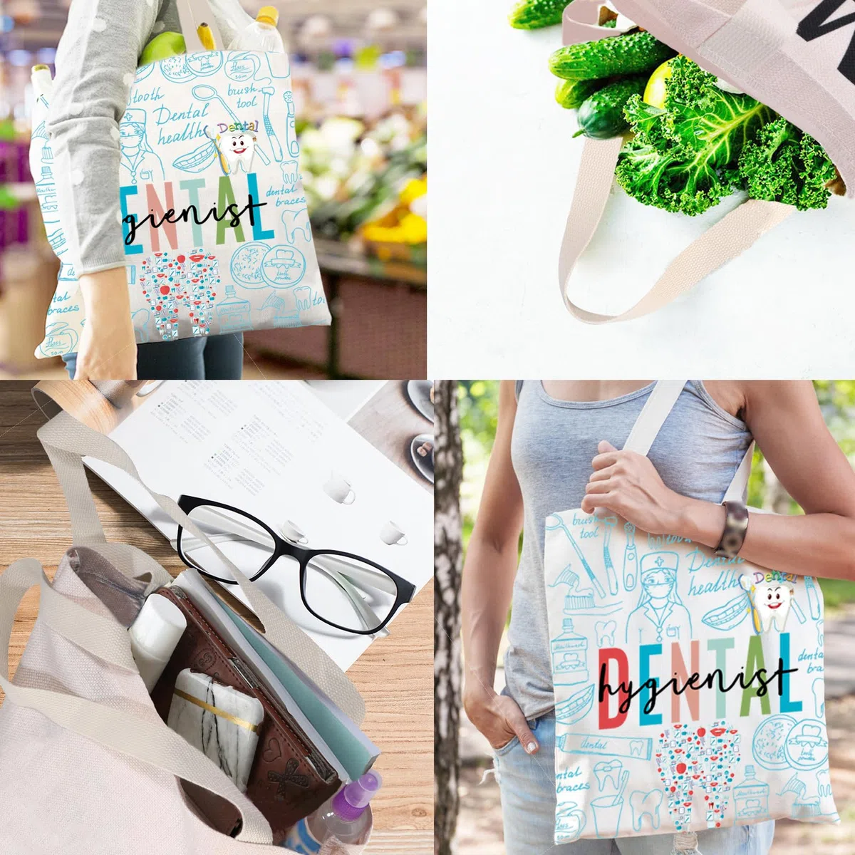 ENSIANTH Bolsa de mano para higienista dental, regalos dentales para mujeres, bolsa de mano de higiene dental, regalo de graduación