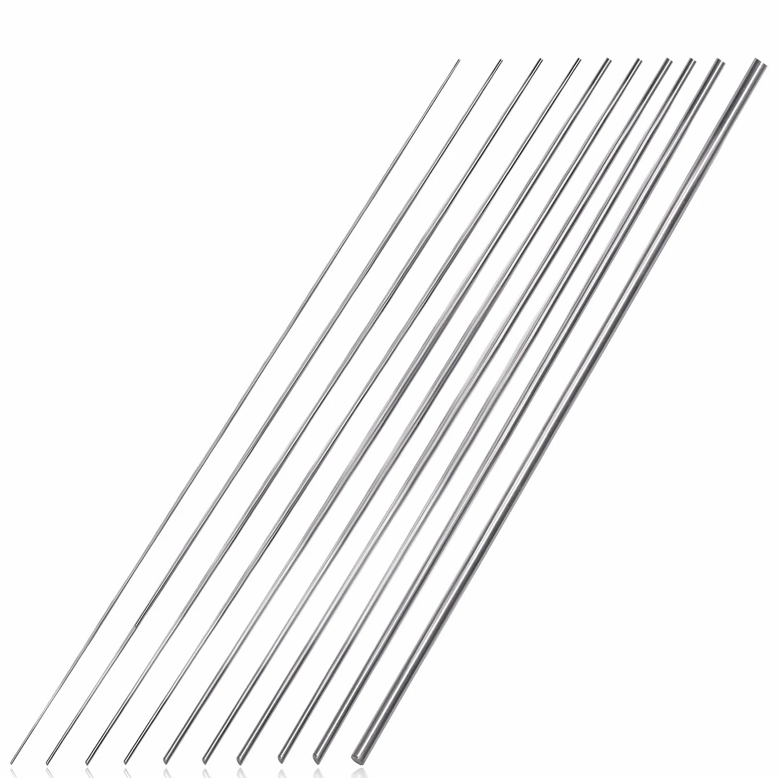 156PCS 40CM Recto Alambre de resorte de acero inoxidable Kit, 13 tamaños Alambre de acero sólido, Diámetro 0,2mm 0,3mm 0,4mm 0,5mm 0,6mm 0,8mm 1mm 1,2mm 1,4mm 1,6mm 1,8mm 2mm 3mm