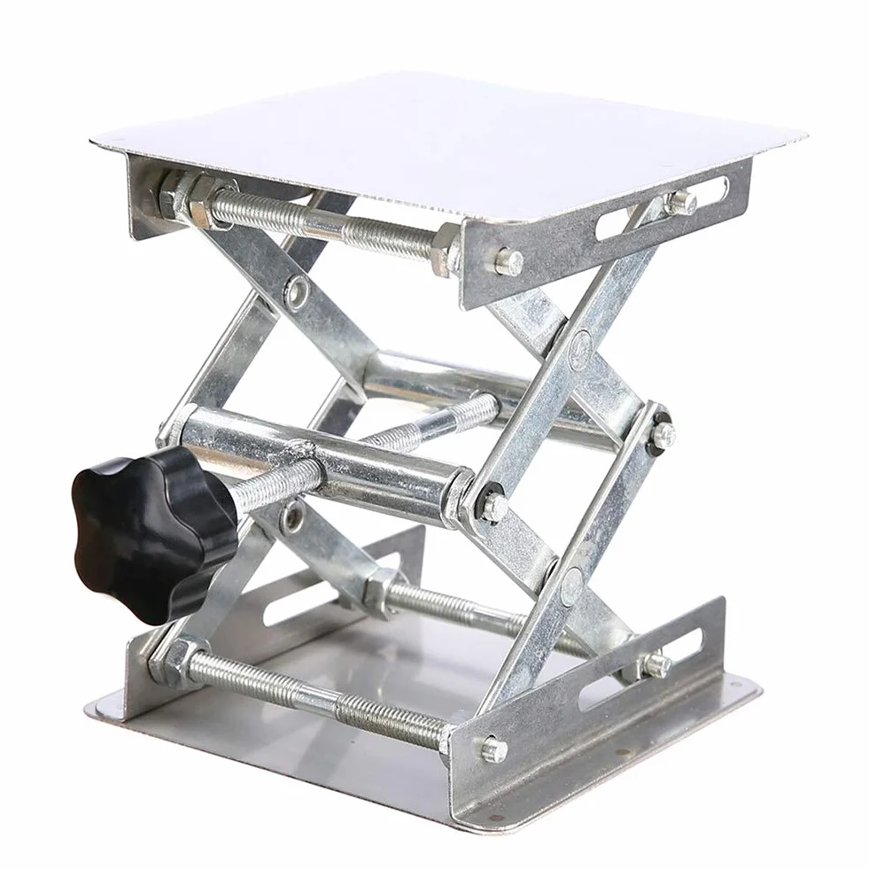 Plataforma Elevadora de Laboratorio, Plataforma Elevadora de Enrutador de Acero Inoxidable, Elevador de Soporte para Mesa de Banco de Enrutador, Carpintería, Mesas de Enrutador, Accesorios(Plata)