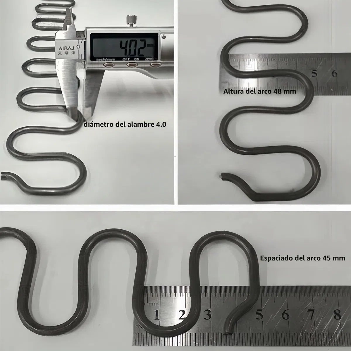 Kit de Reparación de Muelles para Sofá - 4 Muelles de Repuesto, Clips y Tornillos Incluidos - Diámetro 4.0, Longitud 45 cm - Para Muebles y Sofás