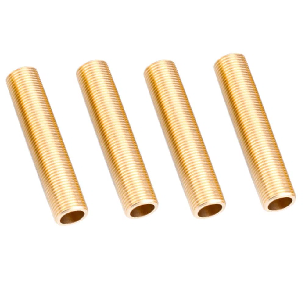2 boquillas roscadas de 25 mm, tubo de latón para conectores de tanque, 100 mm de largo, 19 mm de diámetro interior