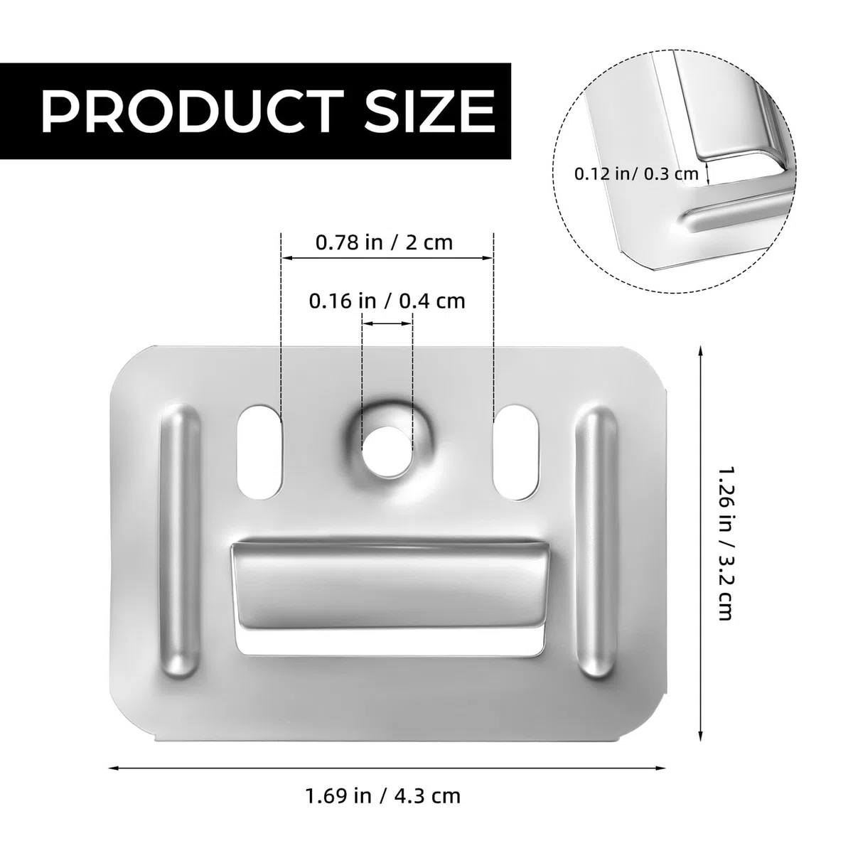 BETOOKY Abrazaderas para Panel de Pared Integrados 100 Piezas Acero Inoxidable 43X32 MM para Muebles Fondo Ensanchado y Engrosado para Mayor Soporte y Transporte Cómodo