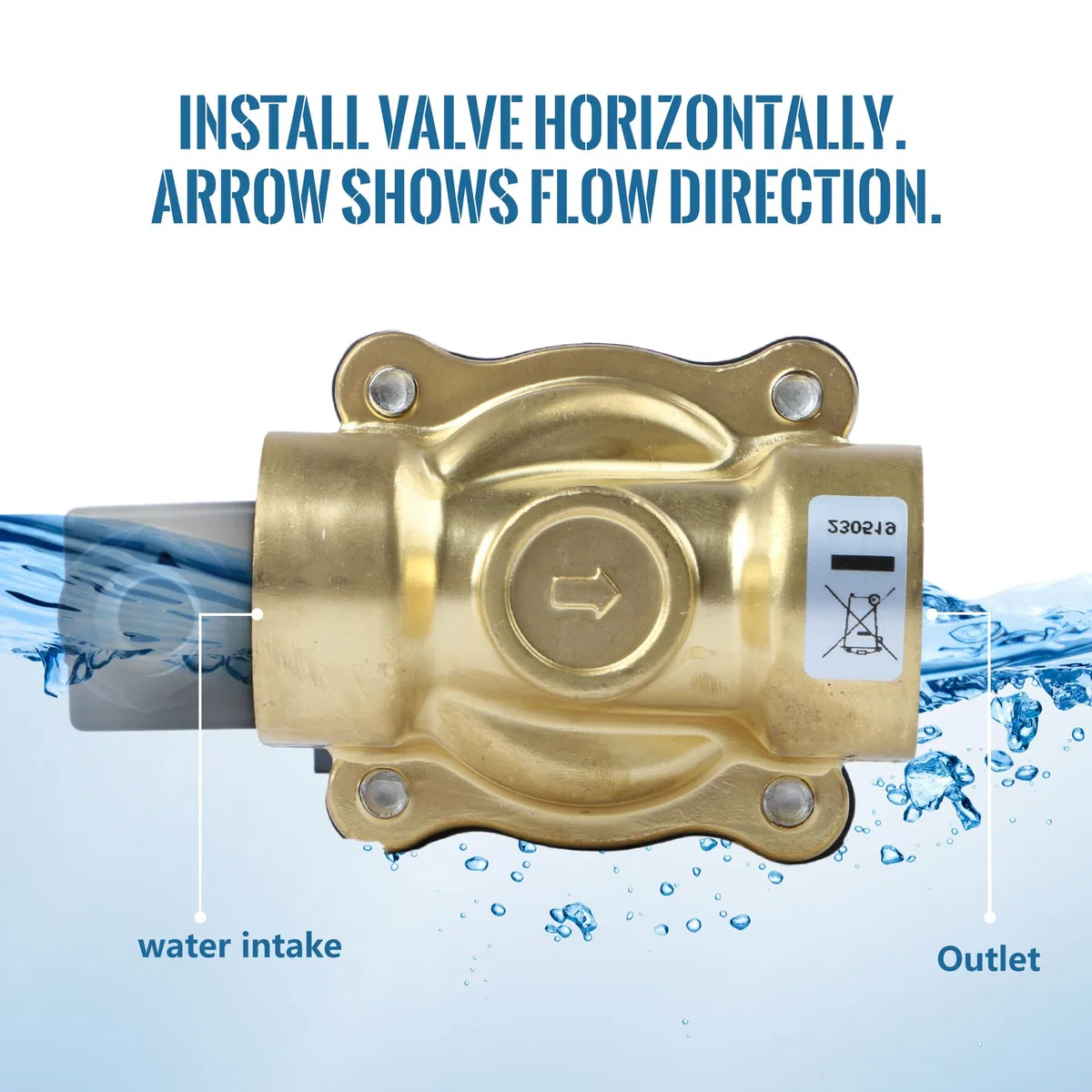 U.S. Solid Electroválvula latón G 3/4 pulgada 220 V CA normalmente cerrada NC 10 bar, válvula eléctrica para agua, aire, diésel, queroseno, gasolina
