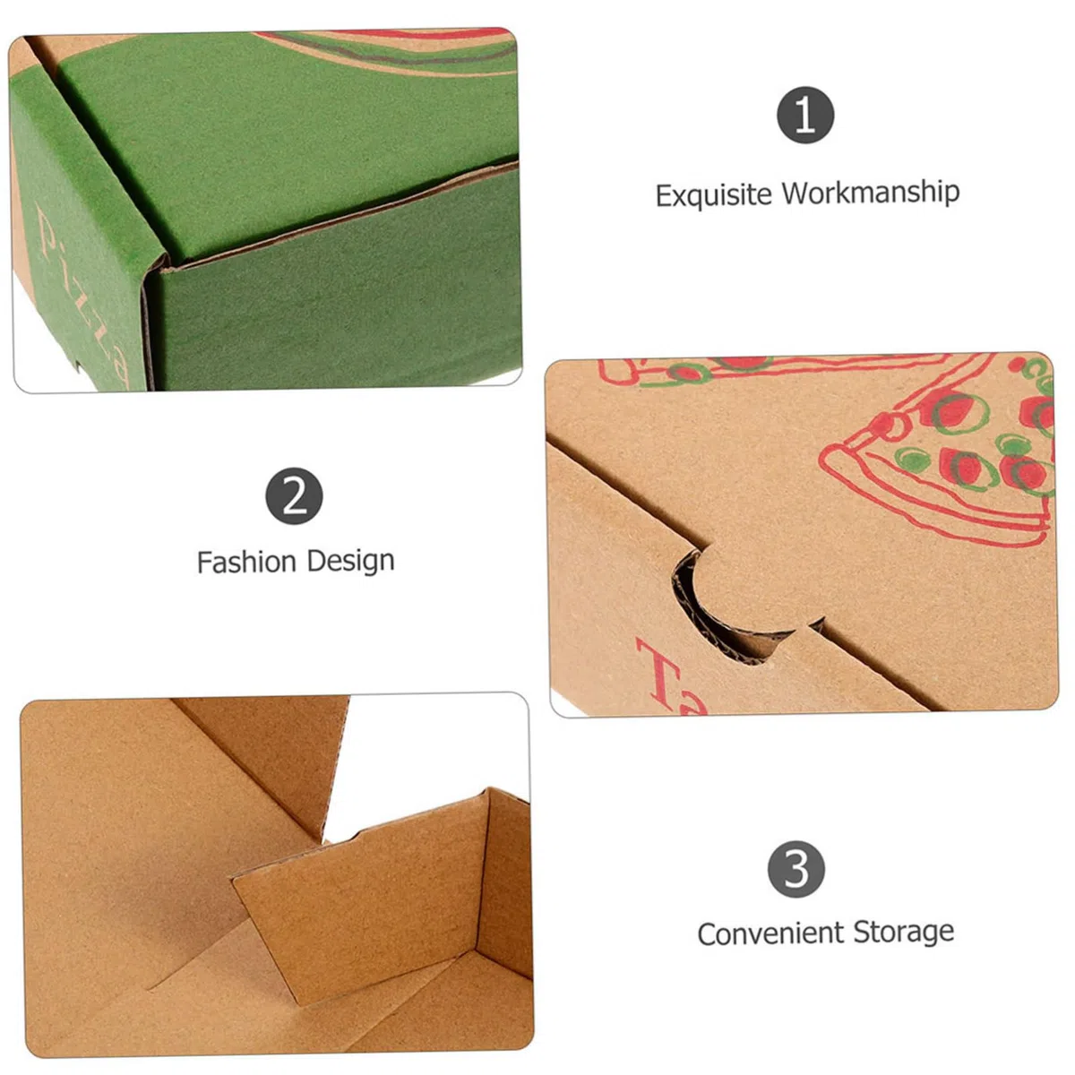 SHINEOFI Caja de Pizza de Papel de Pizza y Cheesecakes para Almacenamiento y Transporte para Llevar 10 Piezas, Caja Plegable de 7 Pulgadas en Restaurantes