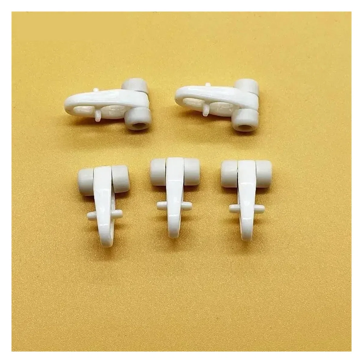 Polea de cortina antigua de plástico, riel recto, riel curvo, anillo de gancho, accesorios de riel de rodillo, 50 Uds. wanglan(E)