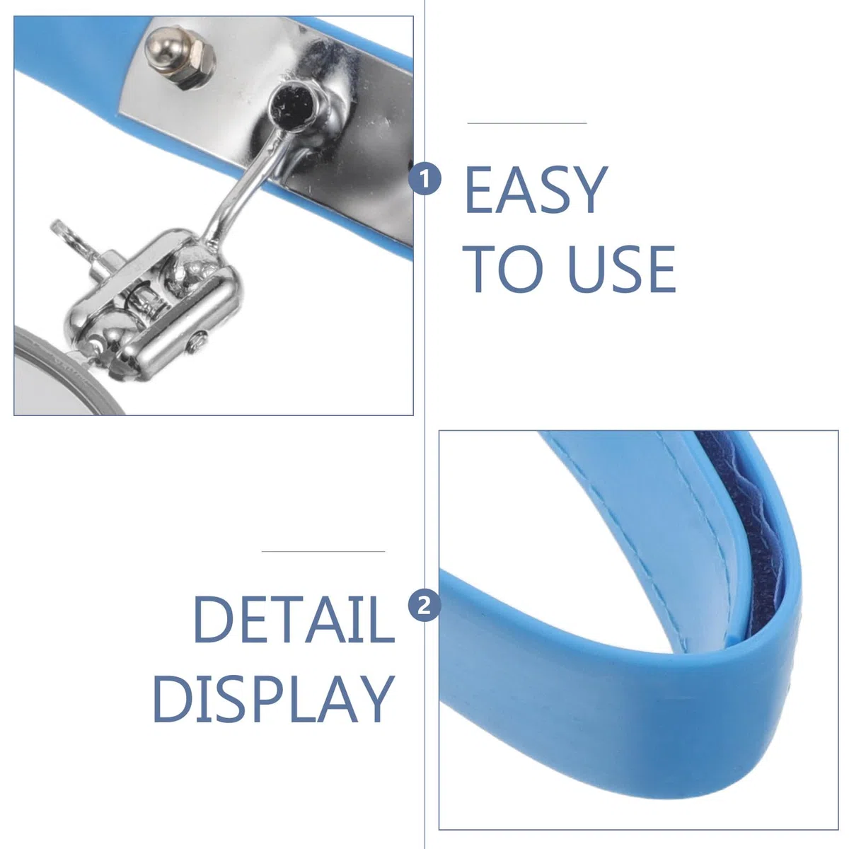 Anneome Espejo Reflector Frontal Médico Banda Ajustable para Cabeza, Acero Inoxidable y Silicona, Ángulo Regulable, Fácil de Limpiar para Uso Clínico y Quirúrgico
