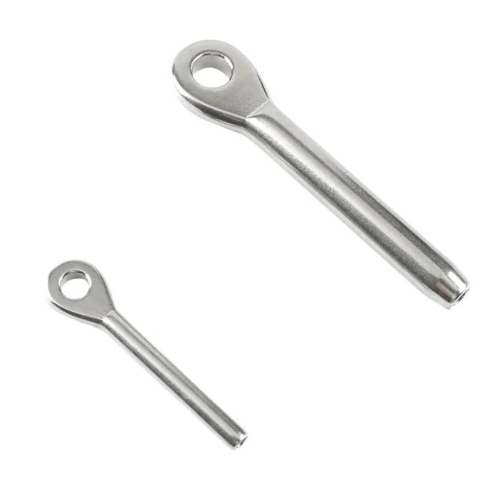 Terminal de Ojo Swage de 5mm, 12 Uds., T316, Montaje de Cable de Acero Inoxidable for Montaje de barandilla de Cable de 3/16 Pulgadas, Tensor, Hardware Marino